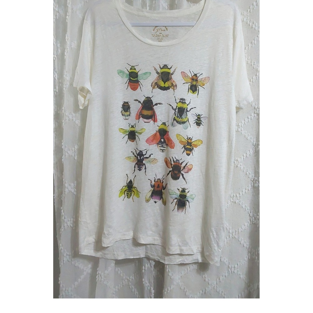 J.Crew Garments for Good Xerces Society Linen Bee Graphic Tee Ivory XL